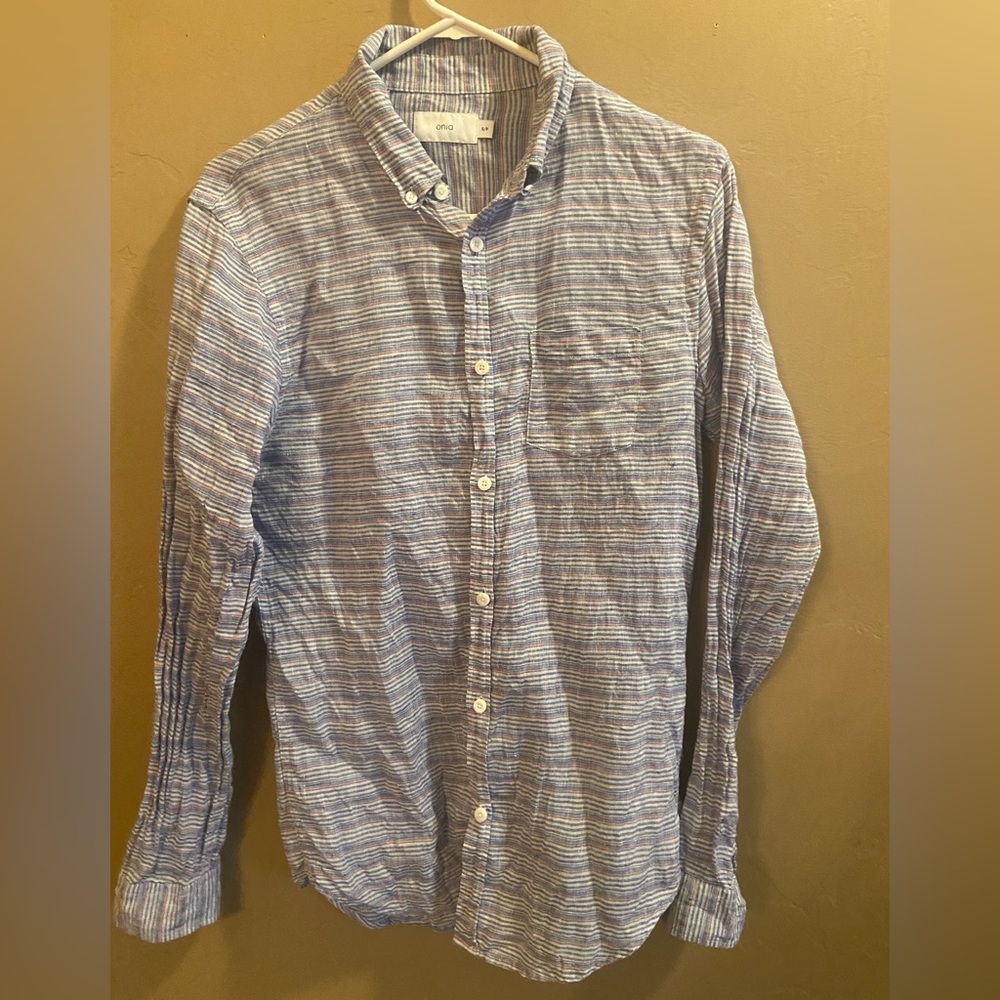 Onia Linen Long Sleeve Shirt size small